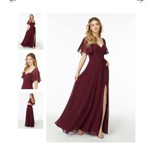 Morilee Bordeaux Maroon Bridesmaid Dress